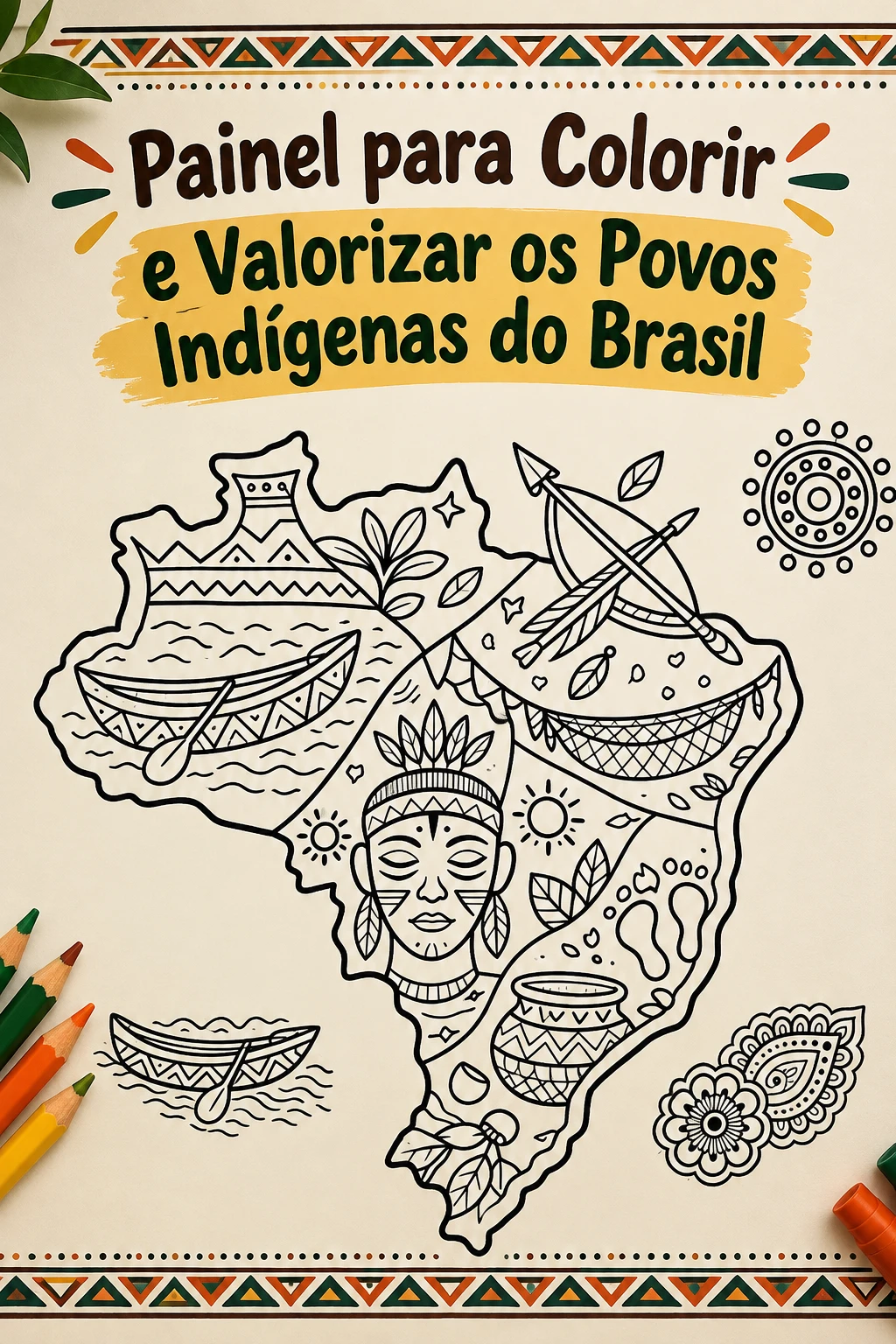 Bônus 2 — Painel para Colorir e Valorizar os Povos Indígenas do Brasil